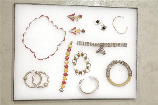 GROUP OF STERLING & SILVER PLATE