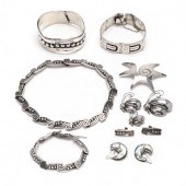 GROUP OF STERLING SILVER JEWEL