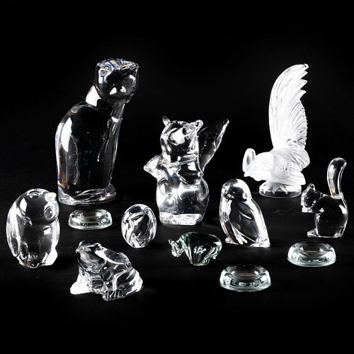 GROUP OF STEUBEN, LALIQUE AND