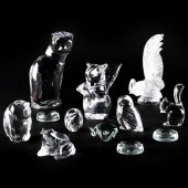 GROUP OF STEUBEN, LALIQUE AND