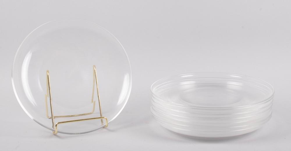 GROUP OF STEUBEN PLATES DIAMETER: 8