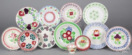 GROUP OF STICK SPATTER PORCELAIN,