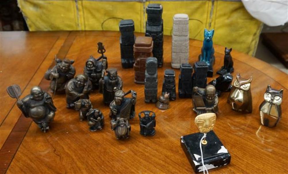GROUP OF STONE, METAL, AND