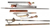 GROUP OF SWORDS AND KNIVES, TO