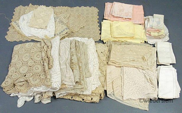 Group of table linens- crochet &