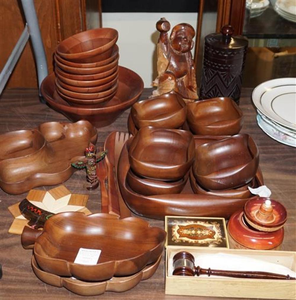 GROUP OF TEAK AND OTHER WOOD
