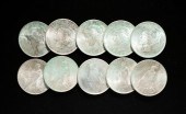 GROUP OF TEN 1923 SILVER PEACE