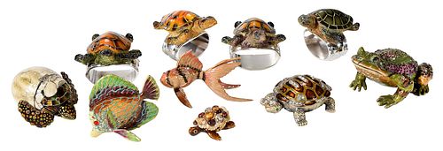 GROUP OF TEN AQUATIC ANIMAL