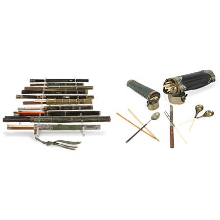 Group of Ten Chinese Travel Utensil