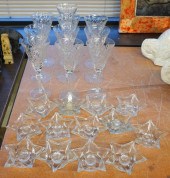 GROUP OF TEN CUT CRYSTAL STEM