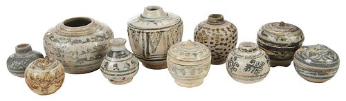 GROUP OF TEN EARLY THAI SAWANKHALOK