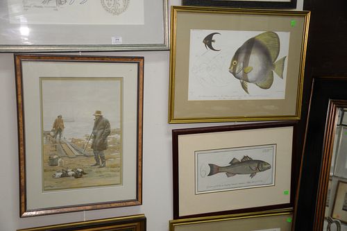 GROUP OF TEN FRAMED PRINTS AND