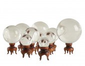 GROUP OF TEN GLASS ORBSeach on
