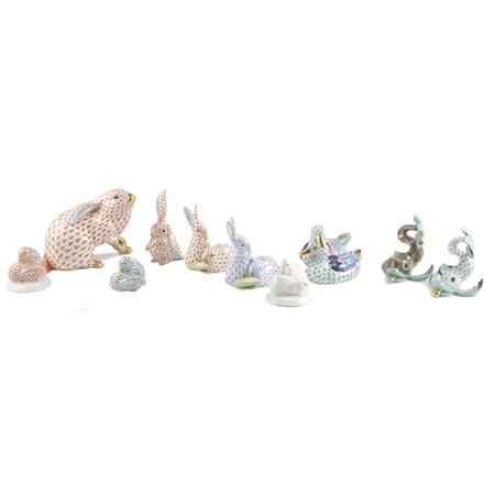 Group of Ten Herend Porcelain