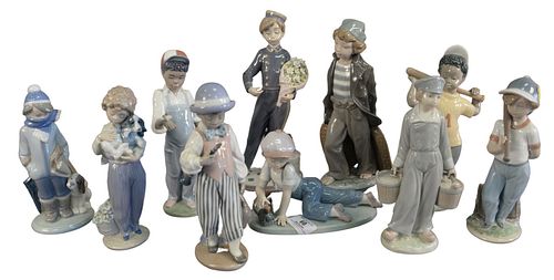 GROUP OF TEN PORCELAIN LLADRO