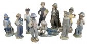 GROUP OF TEN PORCELAIN LLADRO