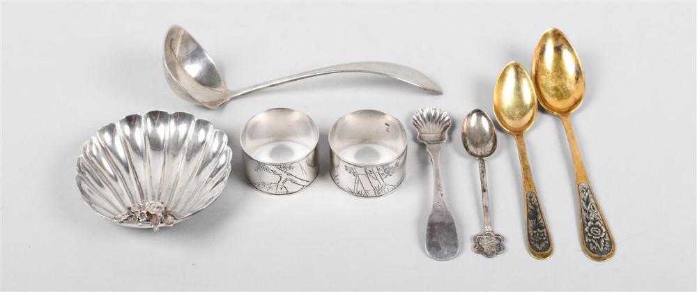GROUP OF TEN SILVER TABLEWARE