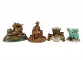 GROUP OF TERRACOTTA & MAJOLICA