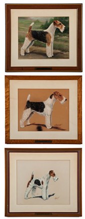 Group of Terrier Pastels by Cl