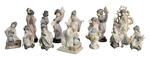 GROUP OF THIRTEEN ASIAN LLADRO