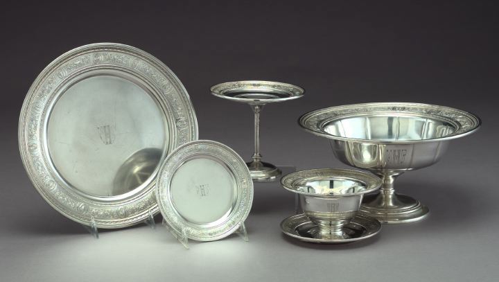 Group of Thirteen Silver Plates and