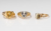 GROUP OF THREE 10 KARAT YELLOW