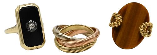 GROUP OF THREE 14 KARAT YELLOW GOLD
