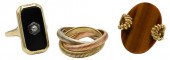 GROUP OF THREE 14 KARAT YELLOW