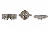 GROUP OF THREE 18 KARAT WHITE