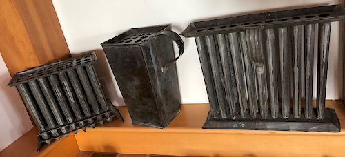 GROUP OF THREE 19TH CENTURY TIN