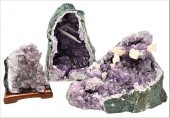GROUP OF THREE AMETHYST QUARTZ