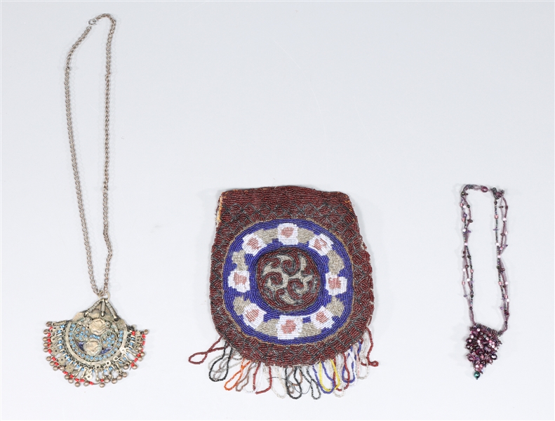 Group of three antique Afghan brass