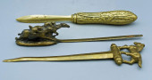 GROUP OF THREE ANTIQUE BRASS L