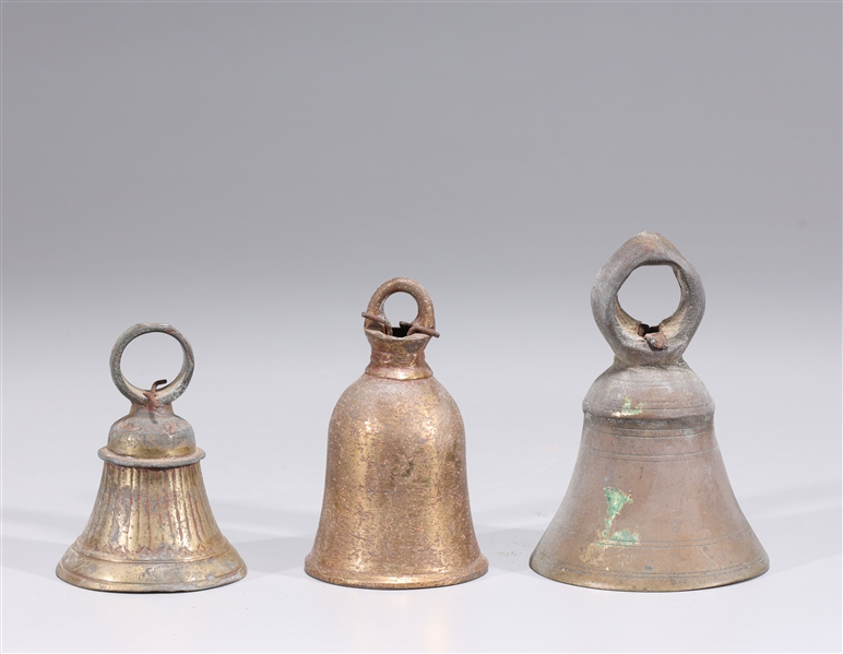 Group of three antique Indian bells