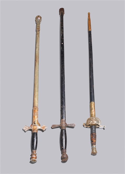 Group of three antique swords