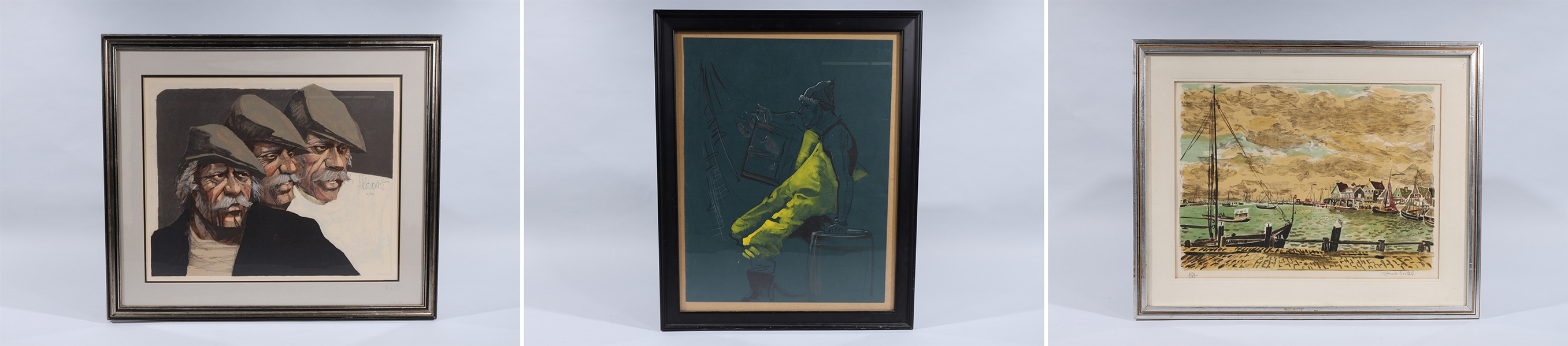Group of three artworks on paper;