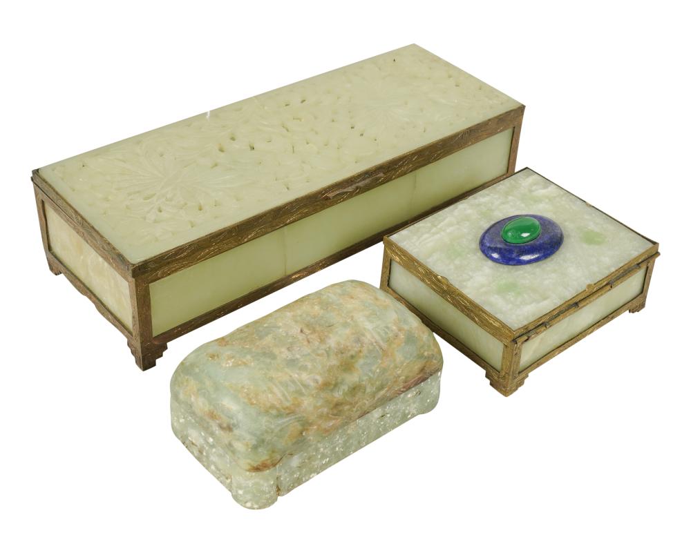 GROUP OF THREE ASIAN CARVED JADE