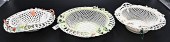 GROUP OF THREE BELLEEK BASKETS