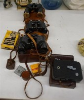 GROUP OF THREE BINOCULARS, POC
