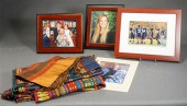 GROUP OF THREE BROCADE WOOL AN