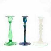 GROUP OF THREE CARDER STEUBEN