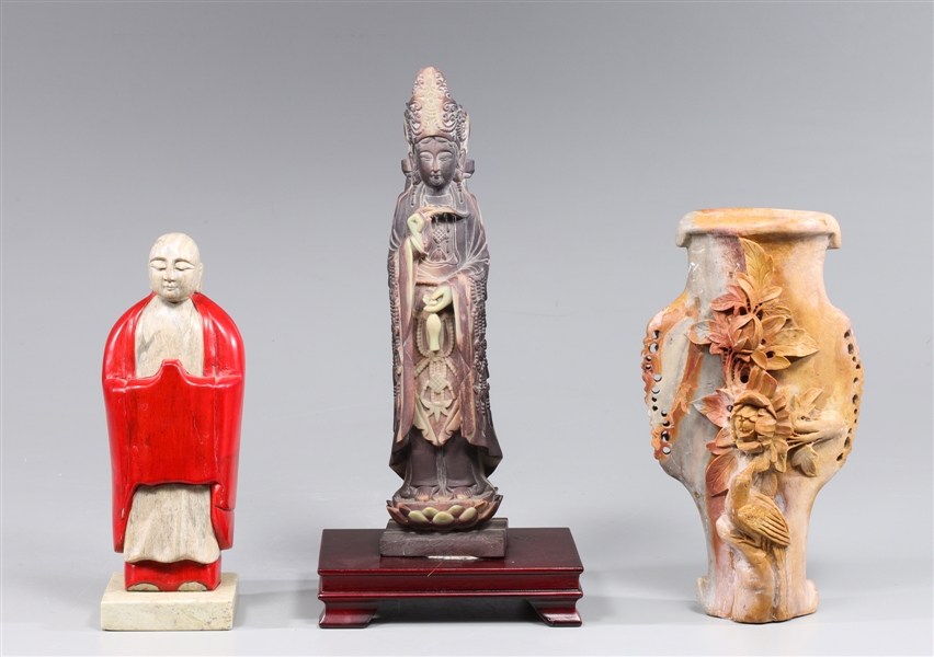 Group of three carved Chinese
