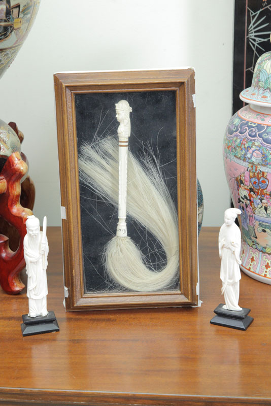 GROUP OF THREE CARVED ITEMS: TWO