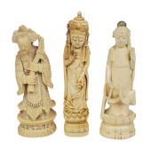 GROUP OF THREE CHINESE CARVED