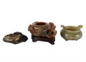 GROUP OF THREE CHINESE CARVED