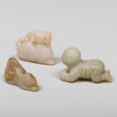 GROUP OF THREE CHINESE HARDSTO