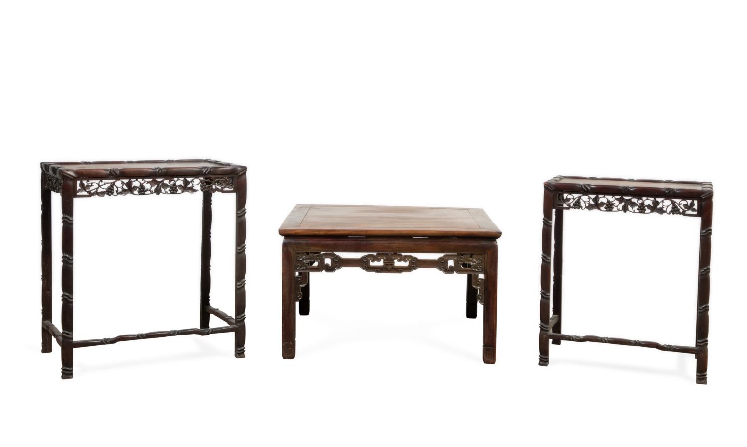 GROUP OF THREE CHINESE HARDWOOD