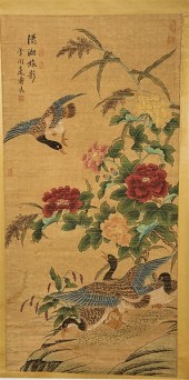 Group of three Chinese ink and