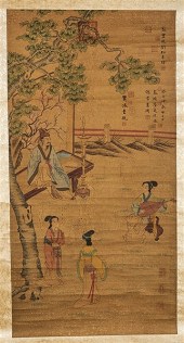 Group of three Chinese ink and