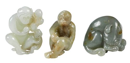 GROUP OF THREE CHINESE JADE OR